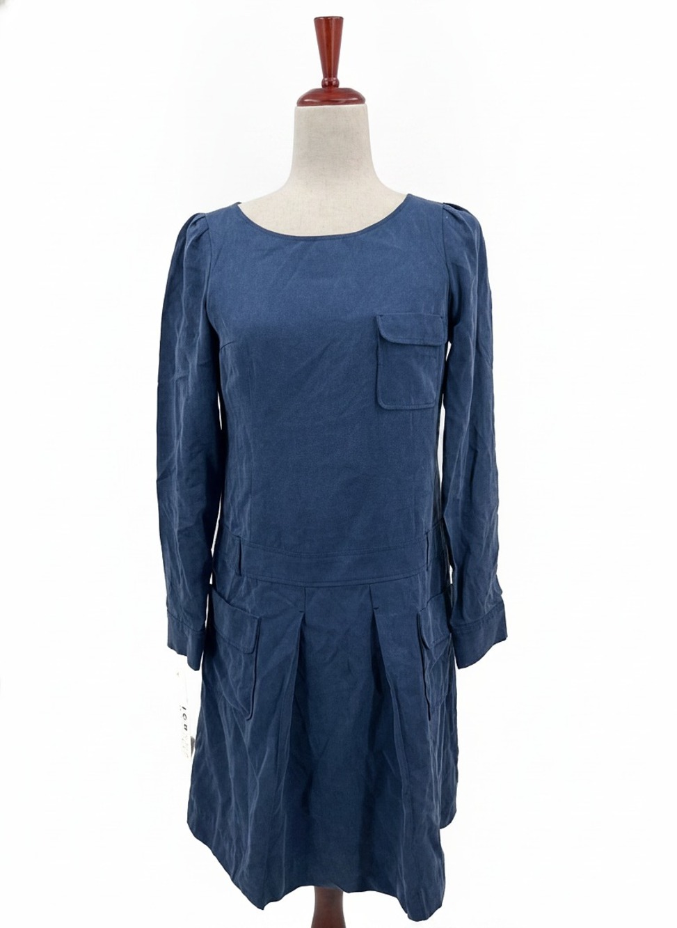 Mimi & Roger Blue Long Sleeve Dress Midi Pockets | Womens 4